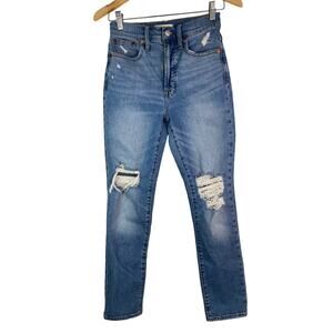 Madewell Women's Size‎ 24 Distressed Blue Denim Perfect Vintage Jeans *